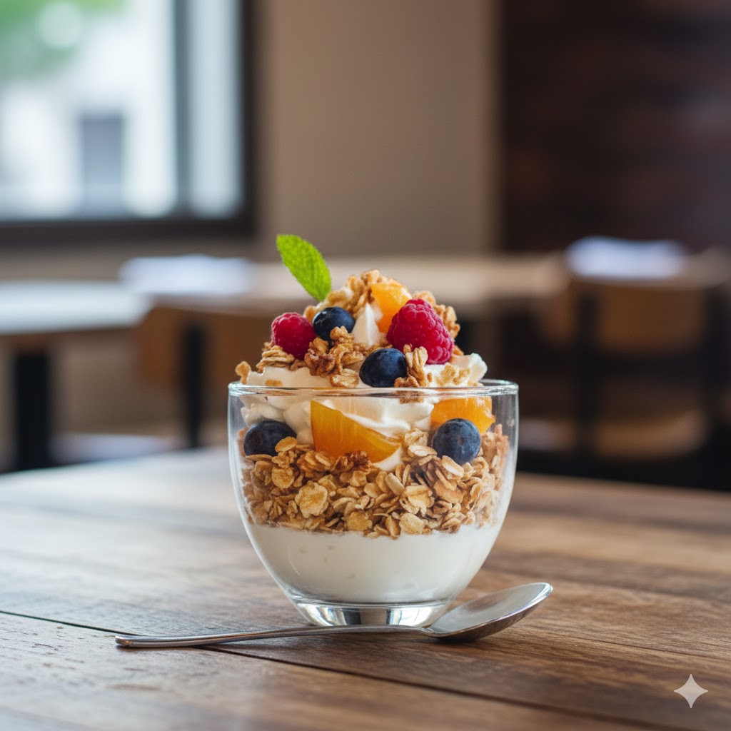 Mixed fruit & sweetened greek yoghurt