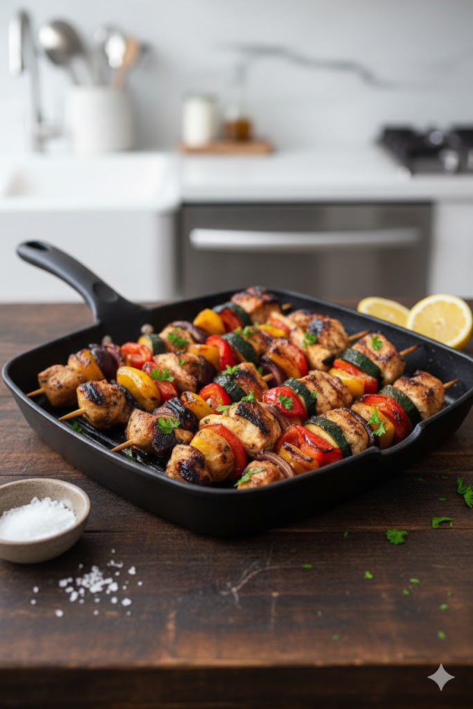 Plantain & chicken or beef kebab